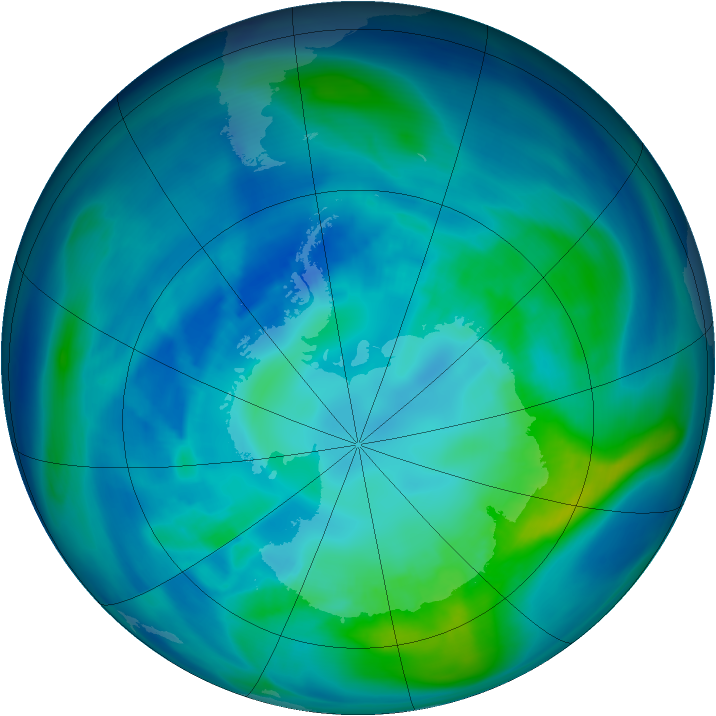 Antarctic ozone map for 15 April 2006